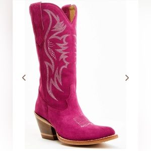 Charmed Life Berry Suede Western Boots - Round Toe